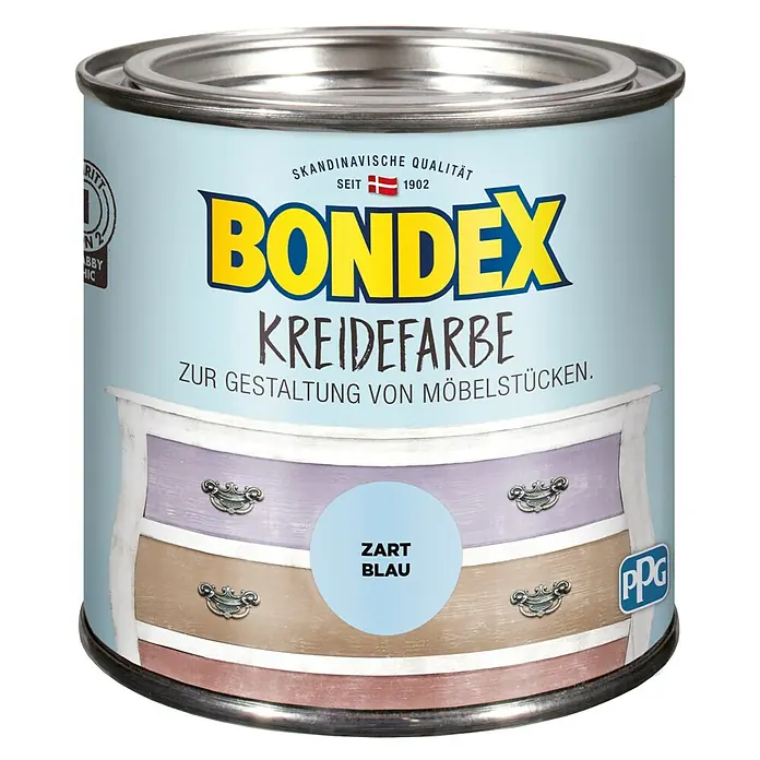 Bondex Kreidefarbe - Zart Blau, 500 ml - Vorderansicht