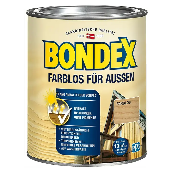 Bondex Holzschutzlasur - Farblos, 750 ml, Wasserbasiert - Vorderansicht