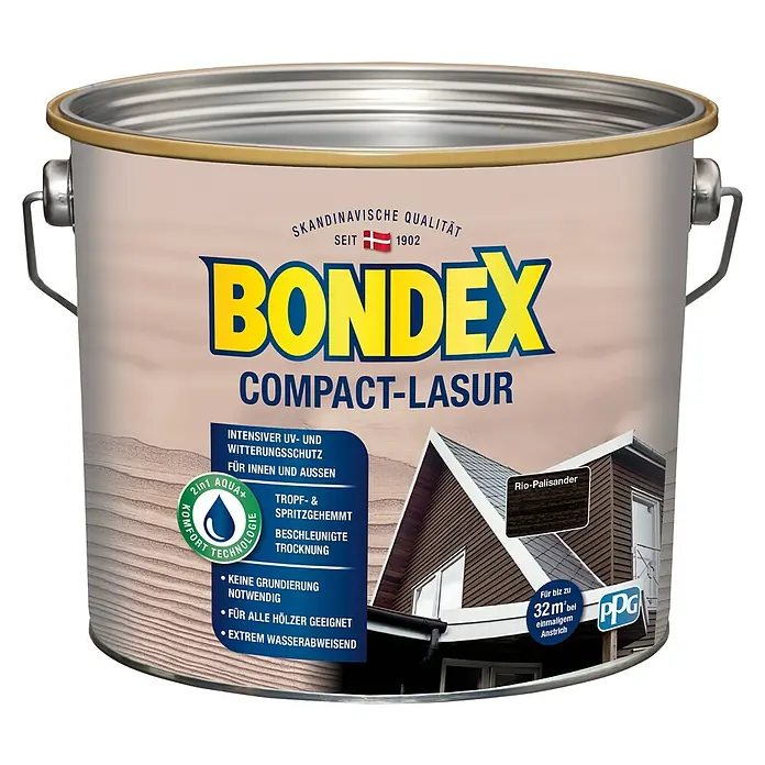Bondex Holzlasur Compact - Rio-Palisander, 2,5 l - Vorderansicht