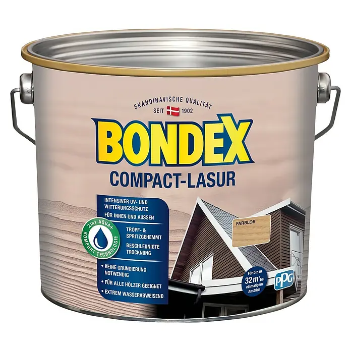 Bondex Holzlasur Compact - Farblos, 2,5 l - Vorderansicht