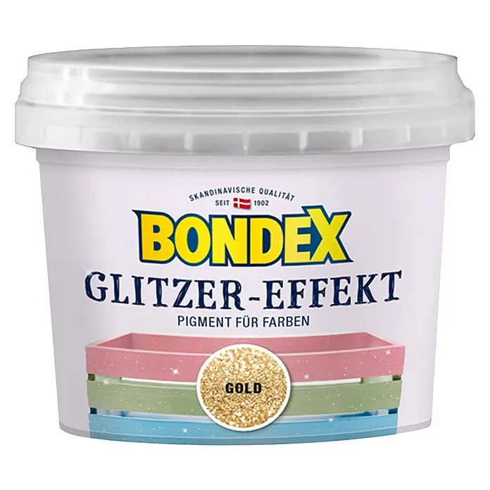 Bondex Pigment - Glitzer-Optik, Gold, 100 ml, Passend für: Bondex Holzfarbe Glitzer-Basis - Vorderansicht