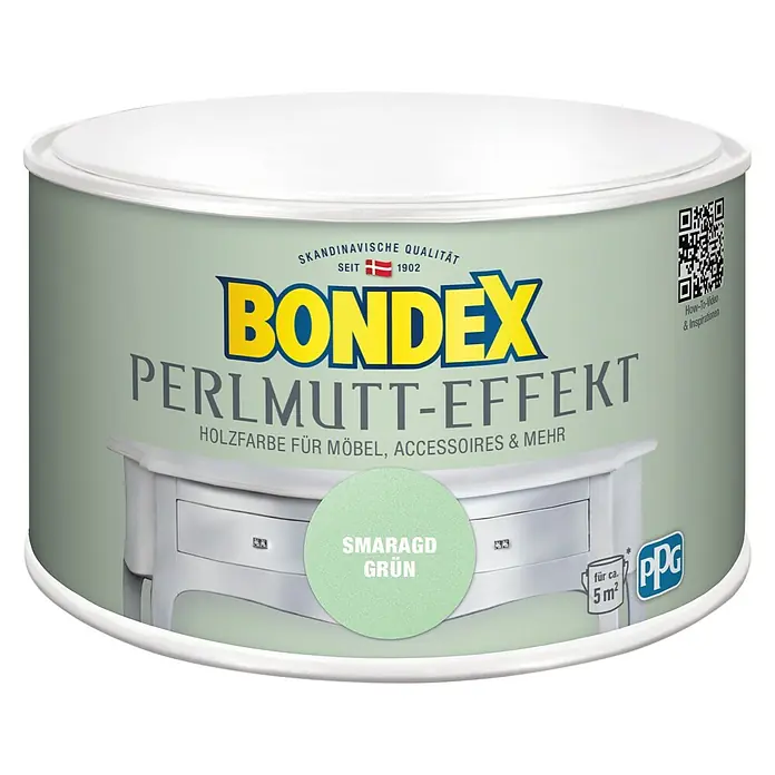 Bondex Holzfarbe Perlmutt-Effekt - Smaragdgrün, 500 ml, Seidenmatt - Vorderansicht