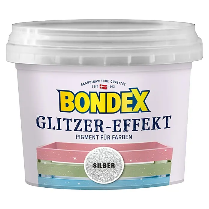 Bondex Pigment - Glitzer-Optik, Silber, 100 ml, Passend für: Bondex Holzfarbe Glitzer-Basis - Vorderansicht