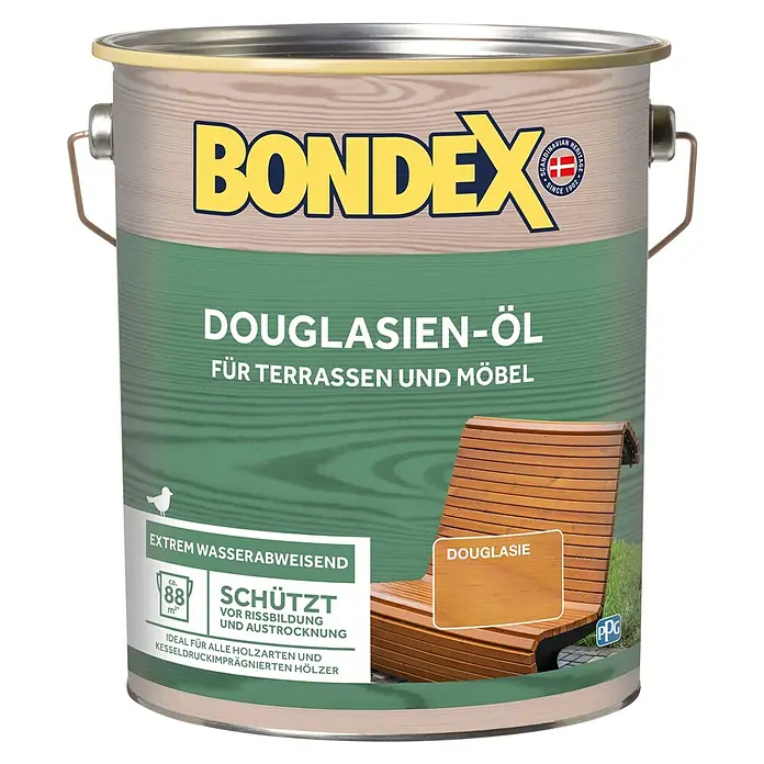 Bondex Douglasien-Öl - 4 l, Matt, Lösemittelhaltig, Alkydharz, Aromatenfreies Testbenzin - Vorderansicht