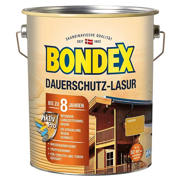 Bondex Dauerschutzlasur - Kiefer, 4 l, Glänzend - Vorderansicht