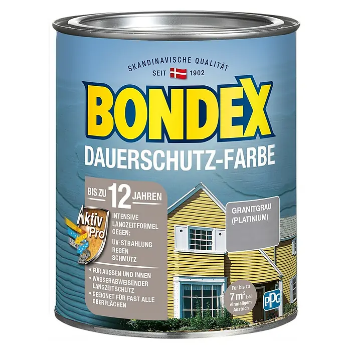 Bondex Dauerschutzfarbe - Platinium, 750 ml - Vorderansicht