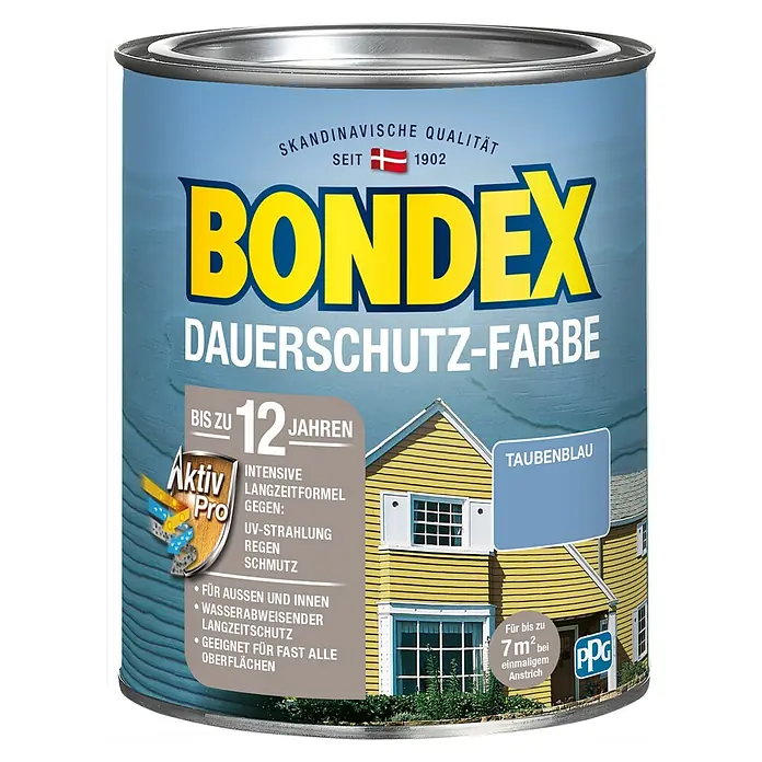 Bondex Dauerschutzfarbe - Taubenblau, 750 ml - Vorderansicht