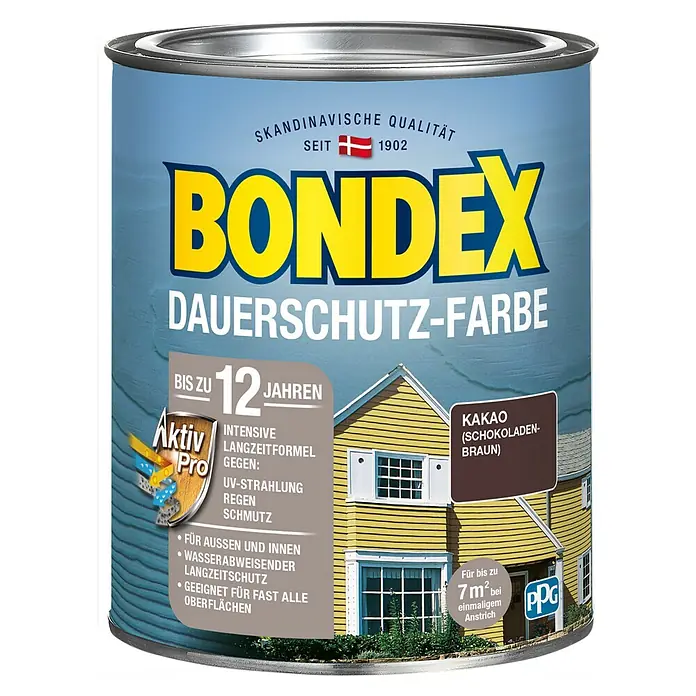 Bondex Dauerschutzfarbe - Schokobraun, 750 ml - Vorderansicht