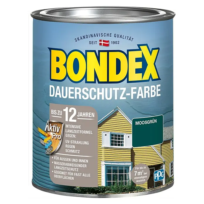 Bondex Dauerschutzfarbe - Moosgrün, 750 ml - Vorderansicht