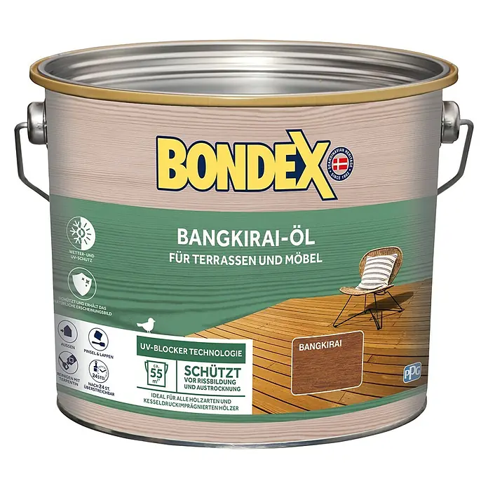 Bondex Bangkirai-Öl - 2,5 l, Matt, Lösemittelbasiert, Alkydharz, Aromatenfreies Testbenzin - Vorderansicht