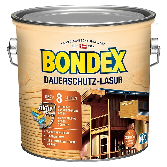 Bondex Dauerschutzlasur - Eiche Hell, 2,5 l, Glänzend - Vorderansicht