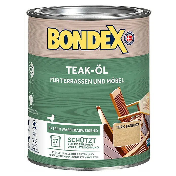Bondex Teak-Öl - 750 ml, Farblos - Vorderansicht