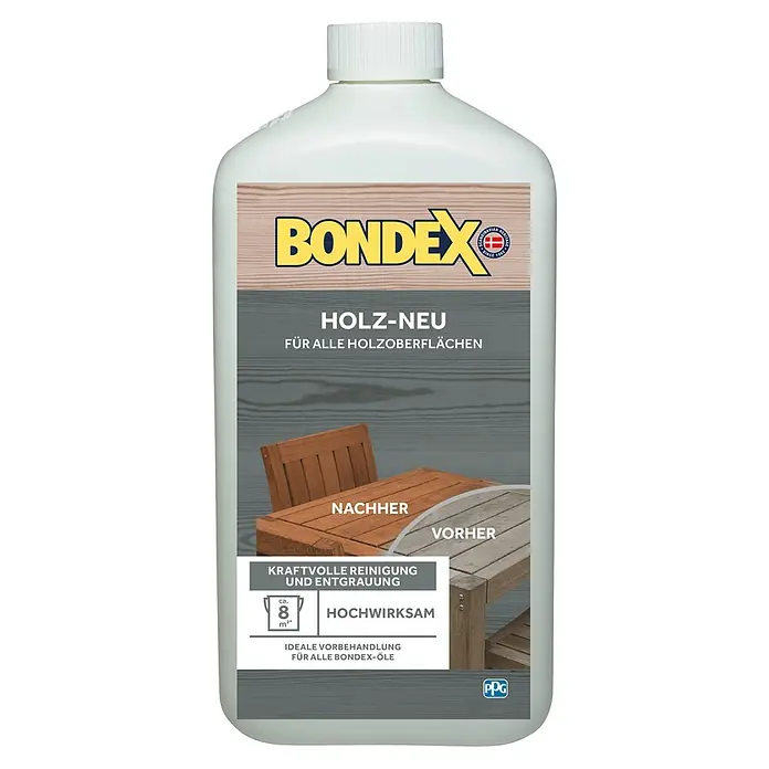 Bondex Holz Neu Reiniger und Entgrauer - 1 l, Farblos - Vorderansicht