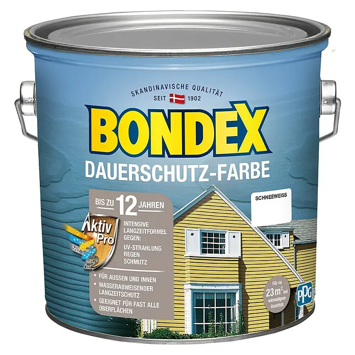 Bondex Dauerschutzfarbe - Weiß, 2,5 l - Vorderansicht
