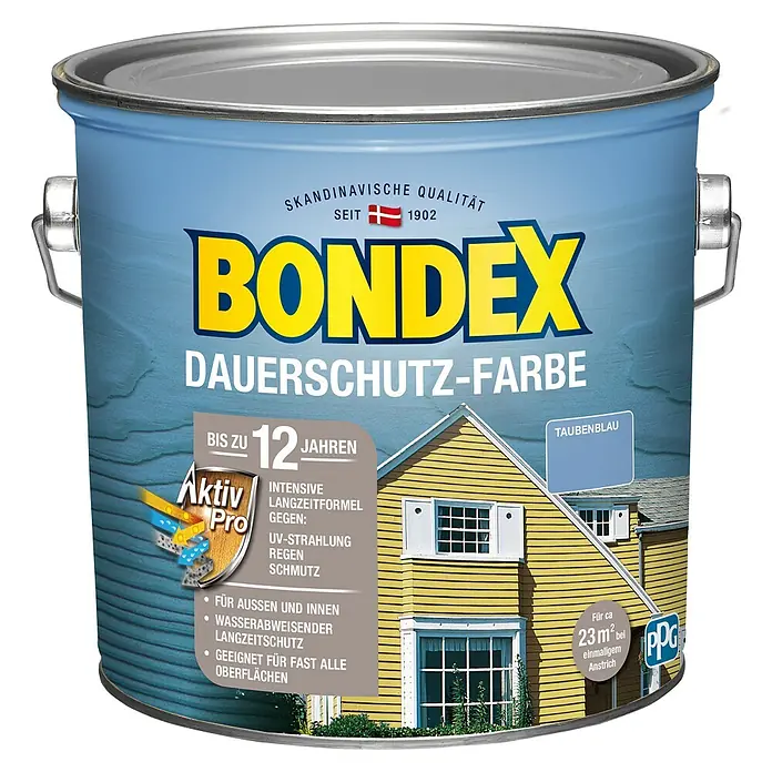 Bondex Dauerschutzfarbe - Taubenblau, 2,5 l - Vorderansicht