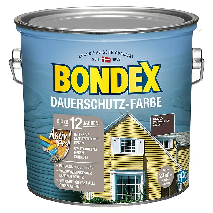 Bondex Dauerschutzfarbe - Schokobraun, 2,5 l - Vorderansicht