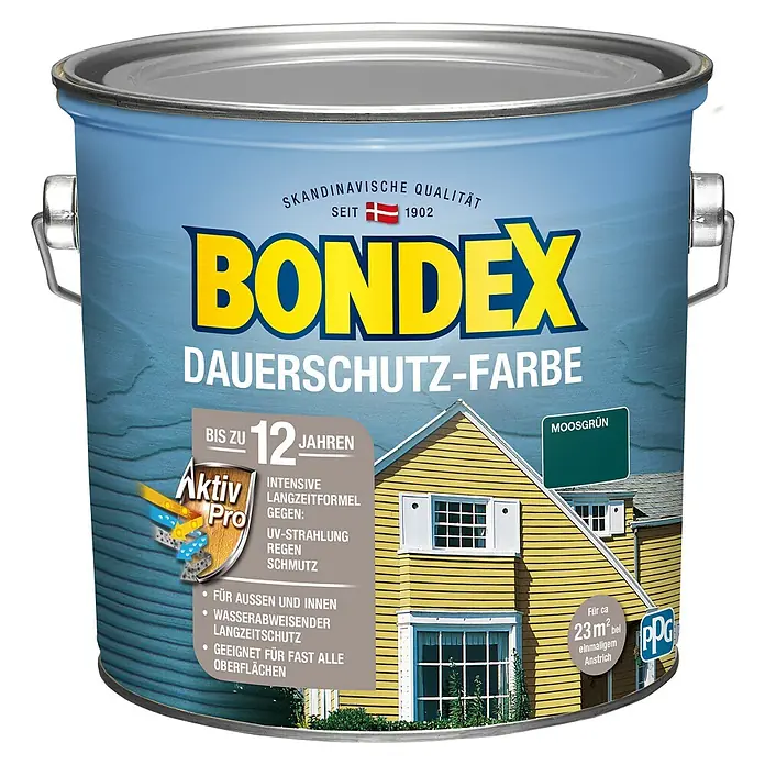 Bondex Dauerschutzfarbe - Moosgrün, 2,5 l - Vorderansicht