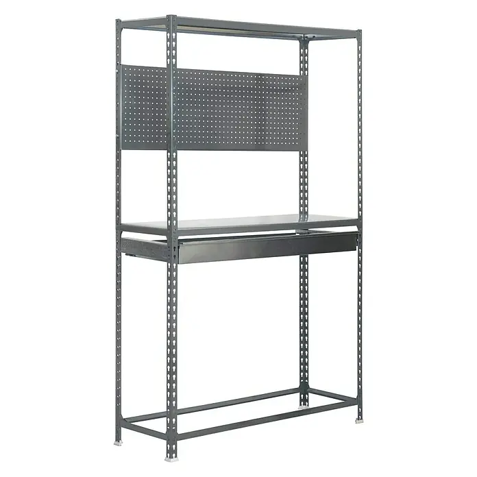 Simonrack Simonracing Metall-Reifenregal Box Plus - L x B x H: 40 x 120 x 200 cm, Traglast: 180 kg/Boden, Anzahl Böden: 3 Stk., Grau - Diagonale Ansicht