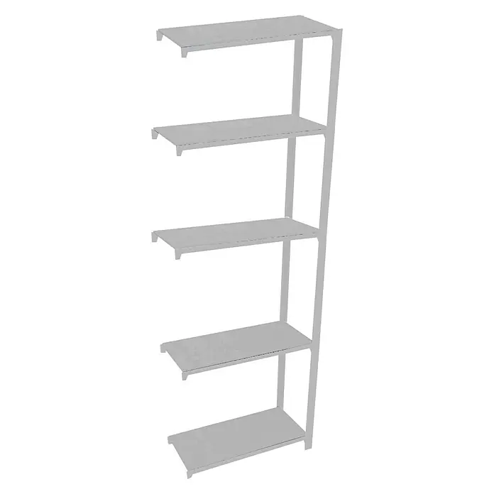 Simonrack Simonoffice Aktenregal Anbauelement - L x B x H: 40 x 90 x 210 cm, Traglast: 200 kg/Boden, Anzahl Böden: 5 Stk., Weiß - Diagonale Ansicht