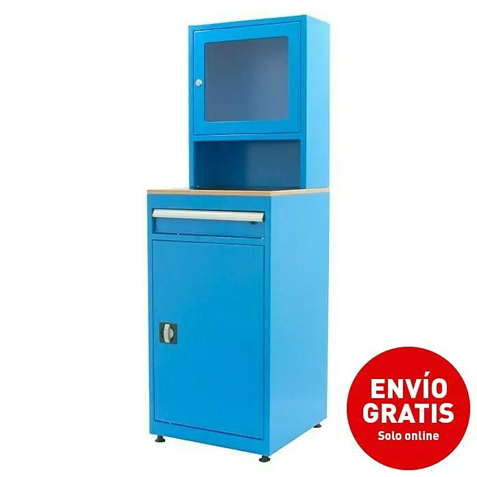 Simonrack Simonlocker Armario metálico Computer - L x An x Al: 57 x 56 x 170 cm, 1 cajón - Vista angular