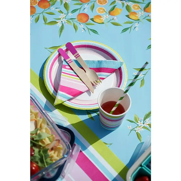 Duni Pappteller - 10 Stk., Durchmesser: 22 cm, Bright Stripes - Stimmungsaufnahme