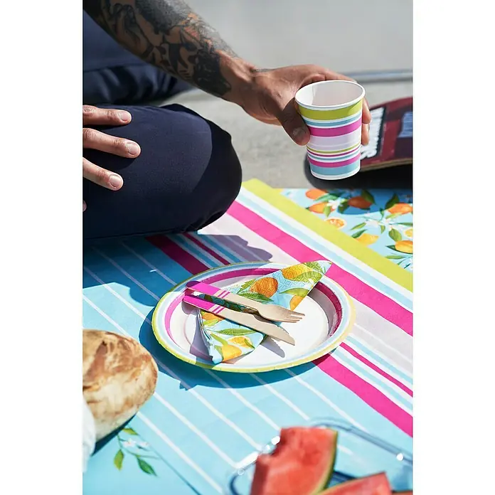 Duni Tischläufer Dunicel® 3 in 1 - 4,8 x 0,4 m, Bright Stripes - Anwendungsbeispiel