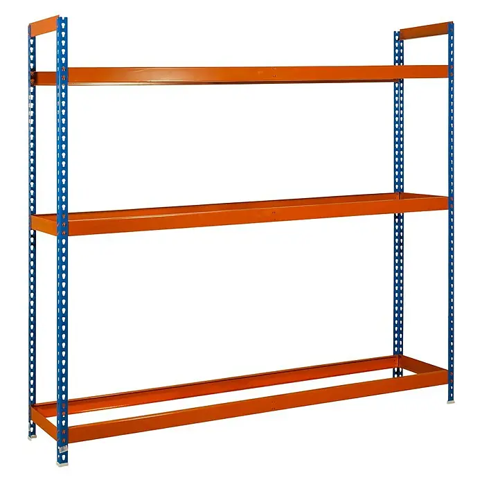 Simonrack Simonauto Metall-Reifenregal Autoforte - L x B x H: 45 x 150 x 200 cm, Traglast: 120 kg/Boden, Anzahl Böden: 3 Stk., Blau/Orange - Diagonale Ansicht