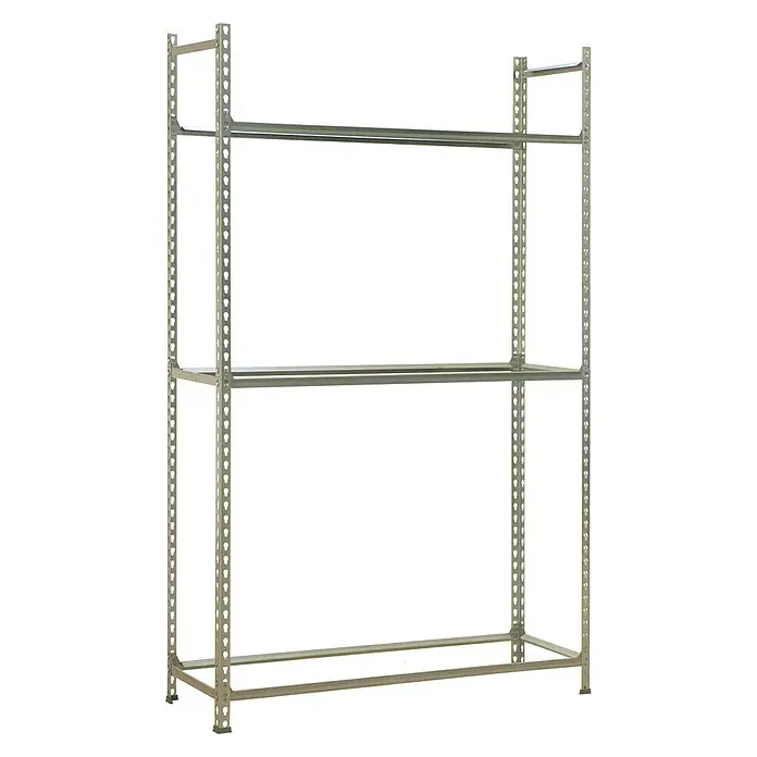 Simonrack Simonauto Metall-Reifenregal Autoclick - L x B x H: 40 x 90 x 200 cm, Traglast: 90 kg/Boden, Anzahl Böden: 3 Stk., Silber - Diagonale Ansicht