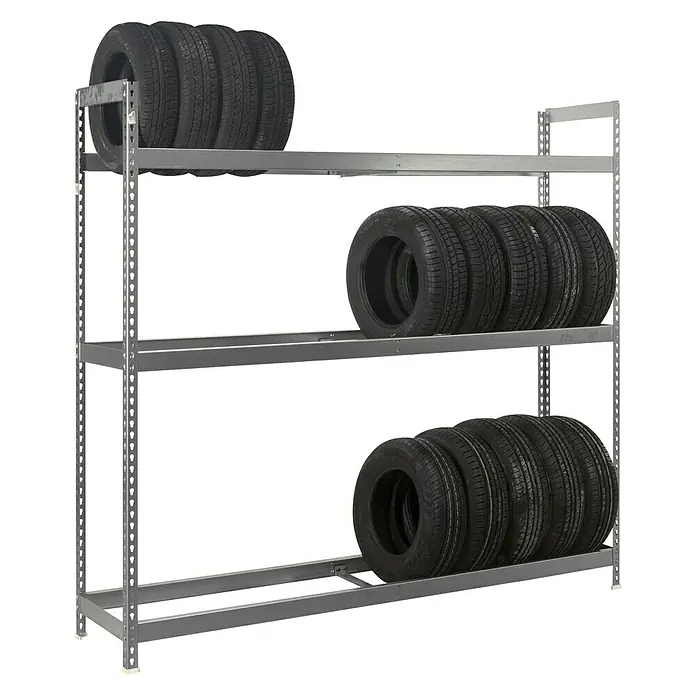 Simonrack Simonauto Estantería para neumáticos Autoforte - L x An x Al: 45 x 120 x 200 cm, Capacidad de carga: 300 kg/balda, Número de baldas: 3 ud., Galvanizado - Vista angular
