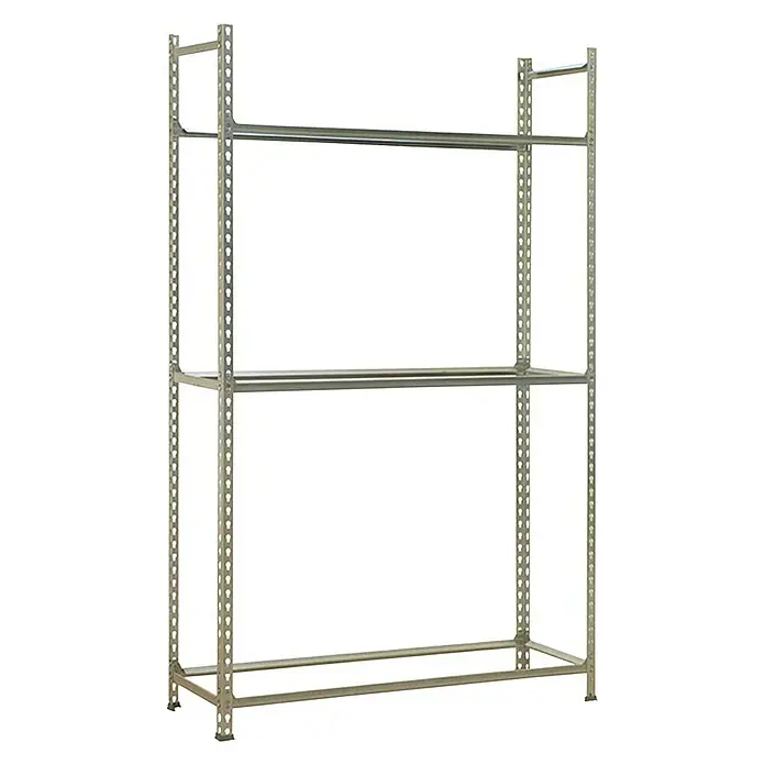 Simonrack Simonauto Metall-Reifenregal Autoclick - L x B x H: 40 x 100 x 200 cm, Traglast: 90 kg/Boden, Anzahl Böden: 3 Stk., Silber - Diagonale Ansicht