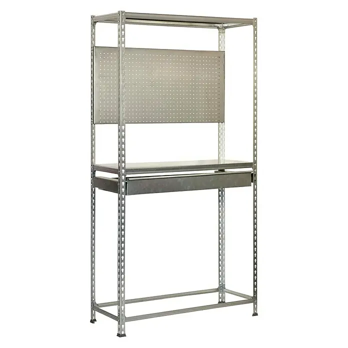 Simonrack Simonracing Metall-Reifenregal Box Plus - L x B x H: 40 x 120 x 200 cm, Traglast: 180 kg/Boden, Anzahl Böden: 3 Stk., Silber - Diagonale Ansicht
