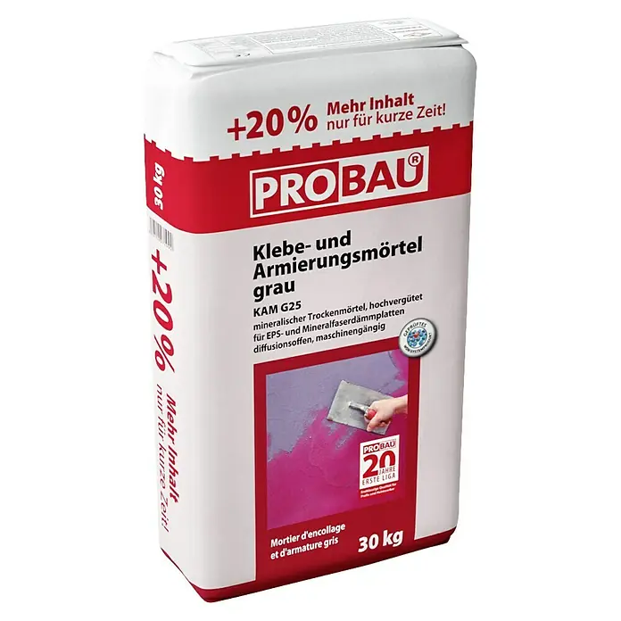 Probau WDVS-Armierungsmörtel - Grau, 30 kg - Diagonale Ansicht