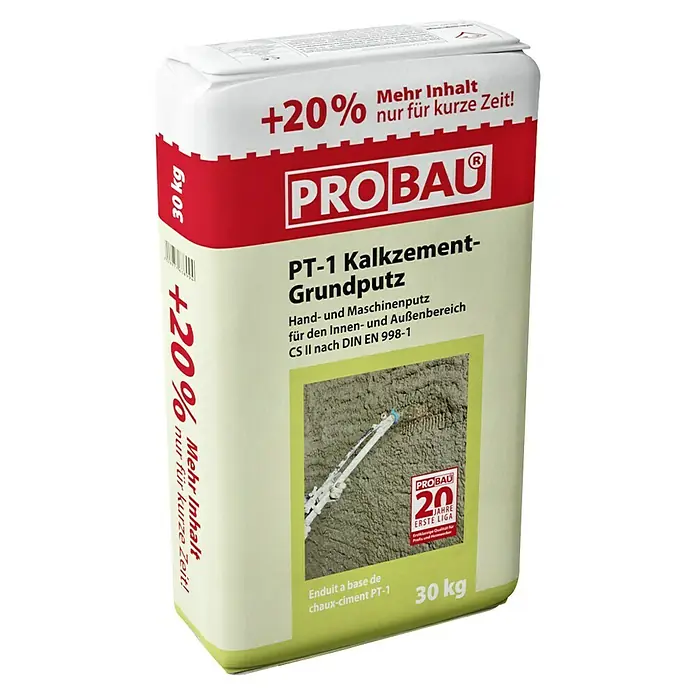 Probau Kalkzementputz PT-1 - 30 kg - Diagonale Ansicht