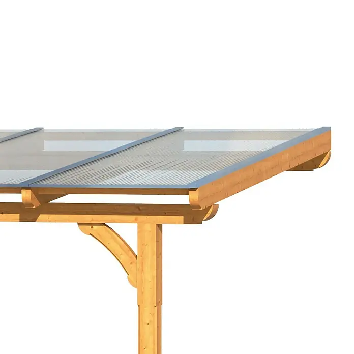 Skan Holz Terrassenüberdachung Rimini - B x T: 648 x 300 cm, Natur - Detailaufnahme