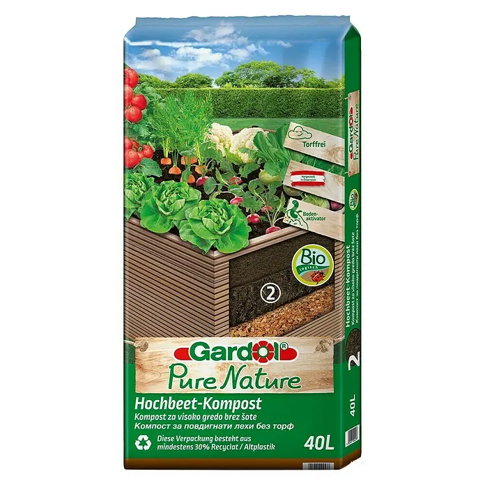 Gardol Pure Nature Hochbeet-Kompost - 40 l, Torffrei - Vorderansicht