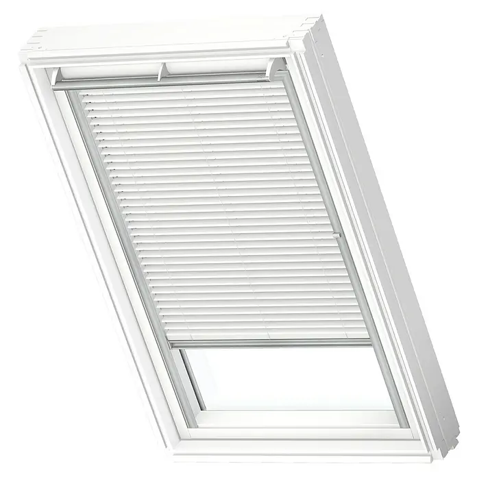 Velux Žaluzija za strešno okno [SI] PAL PK08 7001S - Barva: [SI] Weiß - 1045S, Barva tirov: [SI] Aluminium, Ročno - Pogled pod kotom
