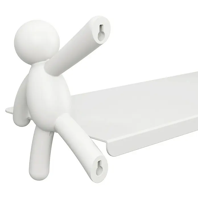 Kleiderhaken Buddy - 7,5 x 16,8 cm, Weiß, Traglast: 2,2 kg/Haken - Detailaufnahme