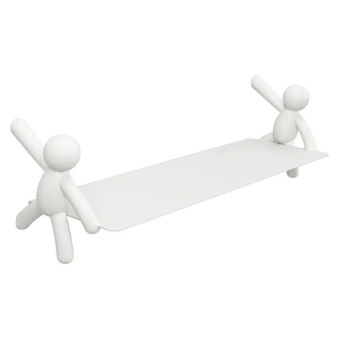 Kleiderhaken Buddy - 7,5 x 16,8 cm, Weiß, Traglast: 2,2 kg/Haken - Diagonale Ansicht