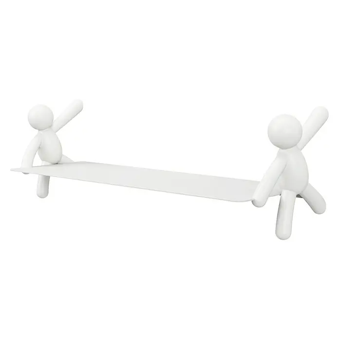 Kleiderhaken Buddy - 7,5 x 16,8 cm, Weiß, Traglast: 2,2 kg/Haken - Diagonale Ansicht