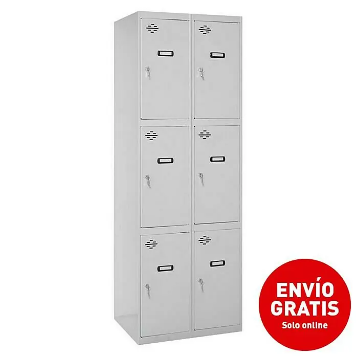 Simonrack Simonlocker Taquilla Prof. Doors - L x An x Al: 50 x 80 x 180 cm, Número de puertas: 6 ud. - Vista angular