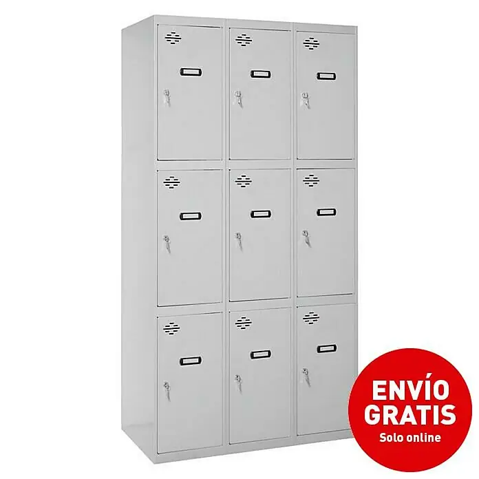 Simonrack Simonlocker Taquilla Prof. Doors - L x An x Al: 50 x 120 x 180 cm, Número de puertas: 9 ud. - Vista angular