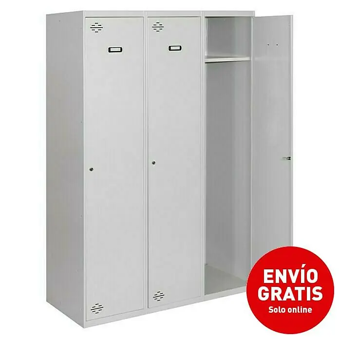 Simonrack Simonlocker Taquilla Prof. Single - L x An x Al: 50 x 90 x 180 cm, Número de puertas: 3 ud. - Vista angular