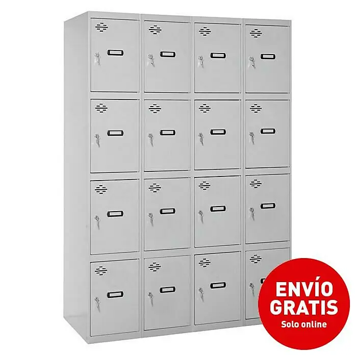 Simonrack Simonlocker Taquilla Prof. Doors - L x An x Al: 50 x 120 x 180 cm, Número de puertas: 16 ud. - Vista angular
