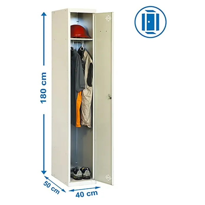 Simonrack Simonlocker Taquilla Single Inicial Desmontada - 50 x 40 x 180 cm, Número de puertas: 1 ud. - Dibujo técnico