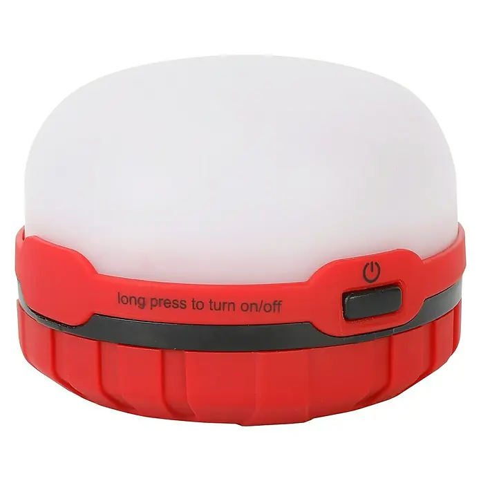 BAUHAUS LED-Campingleuchte Dot - Rot/weiß/Schwarz, 9 cm - Vorderansicht