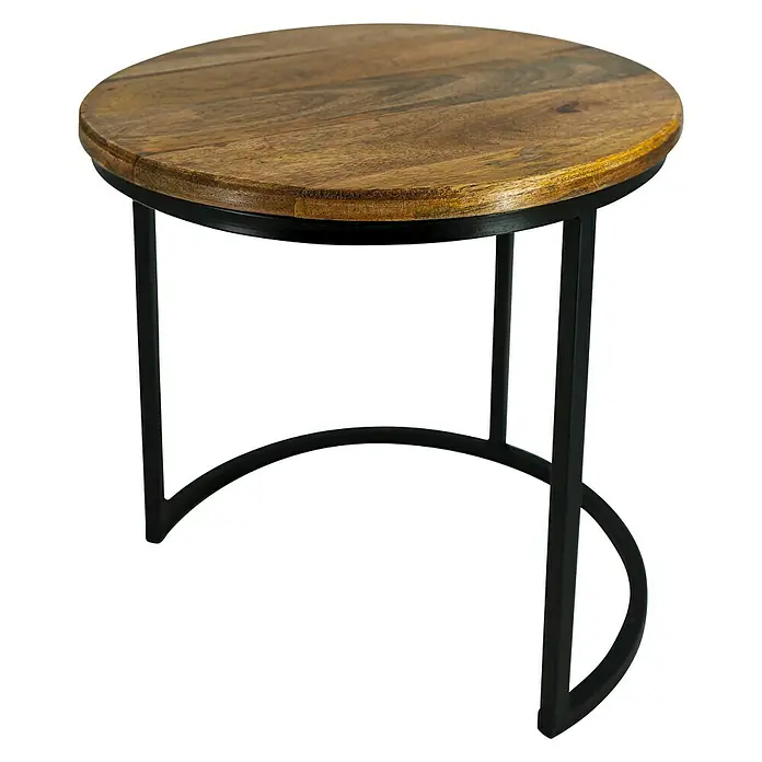 Mesa auxiliar de jardín Pierre - Ø x Al: 56 x 46 cm, Negro - Vista angular