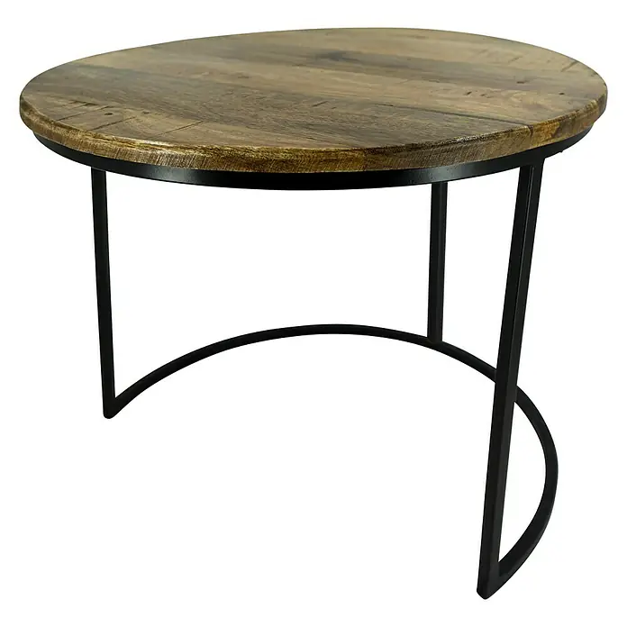 Mesa auxiliar de jardín Pierre - Ø x Al: 71 x 51 cm, Negro - Vista angular