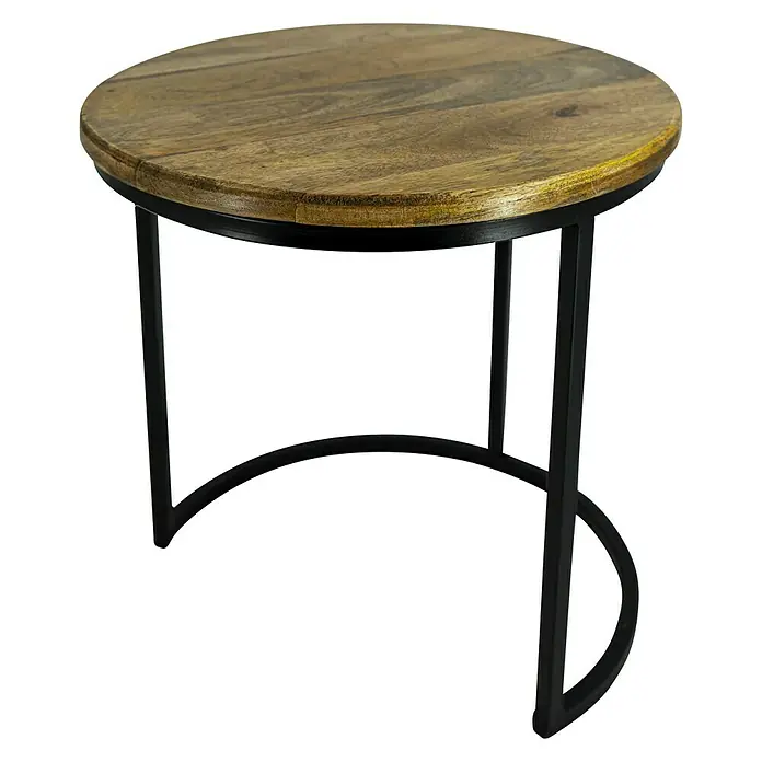 Mesa auxiliar de jardín Pierre - Ø x Al: 41 x 40 cm, Negro - Vista angular