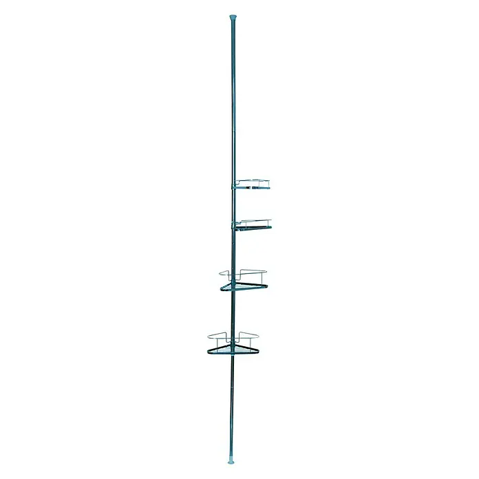 MSV Cesta de baño telescópica - 25,5 x 35,5 x 250 cm, Cromo - Vista frontal