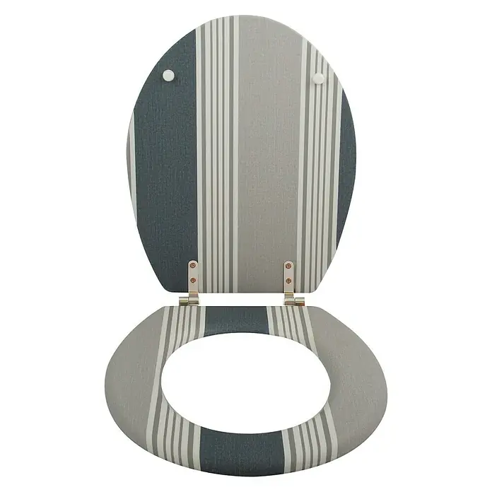 MSV Tapa de WC Cardiff - MDF, Gris - Vista frontal